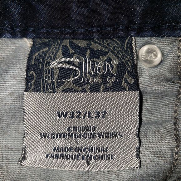 SILVER JEANS Berkley Dark Denim Straight Leg Jeans Womens Size W32/L32 - Picture 7 of 9
